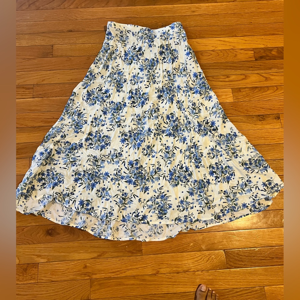 Blue and White Floral Skirt